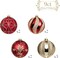 Large Christmas Ball Ornaments, 9ct 3.94 Inches Red and Gold Shatterproof Christmas Tree Decorations Set, Luxury Hanging Ornaments for Xmas Trees Bulk Holiday Decor